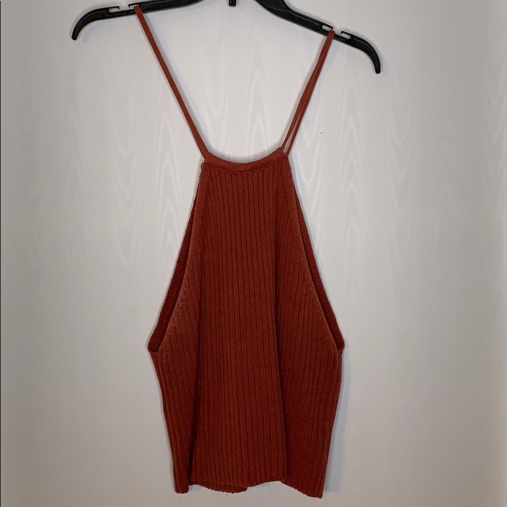 crochet / knit burnt red / orange tank